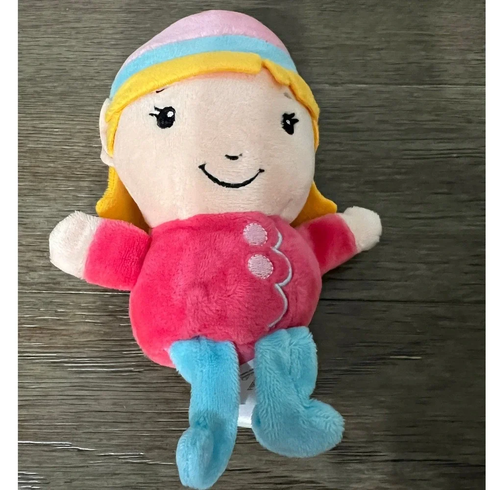 Hallmark Girl Elf Plush 2015 Pink Blue Velour Christmas Doll Toy North Pole